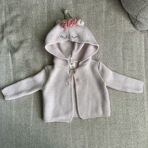 Baby b’gosh pink unicorn hooded sweater
